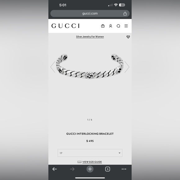 Women’s Gucci interlocking bracelet 17” - Picture 5 of 16